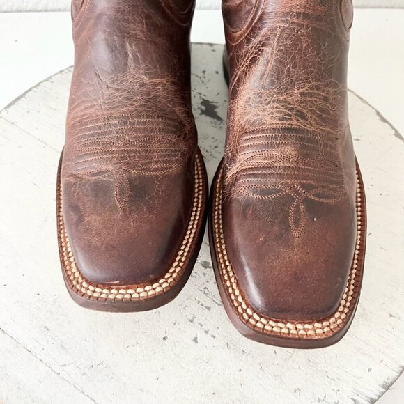 Rod Patrick Mens Cowboy Boots 8AA Brown Leather Western Square Toe 11" Shaft - Picture 6 of 10